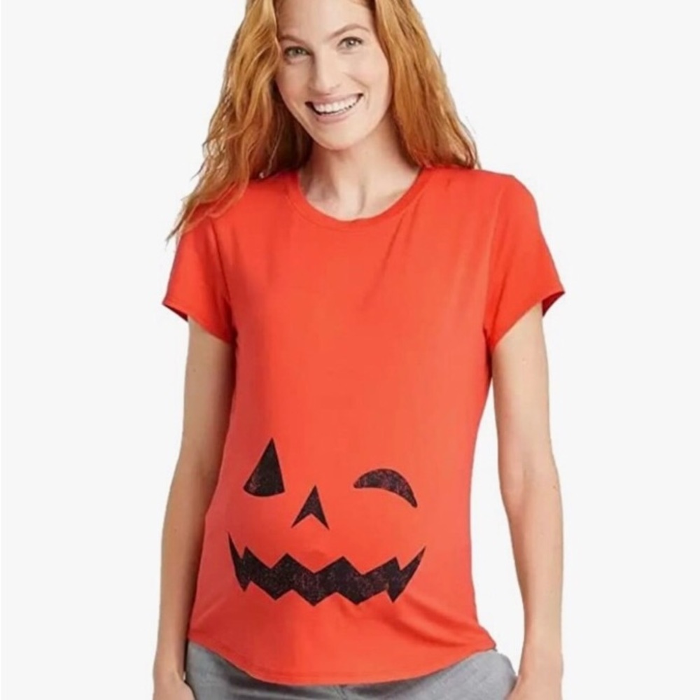 Isabel pumpkin Halloween maternity shirt
